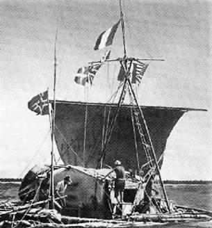 В 1947 году Тур Хейердал своим плаванием на плоту «Кон -Тики» пытался